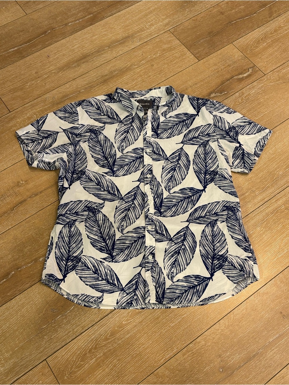 Bonobos Slim Fit Tropical Leaf Print‎ Button Down Shirt XXL